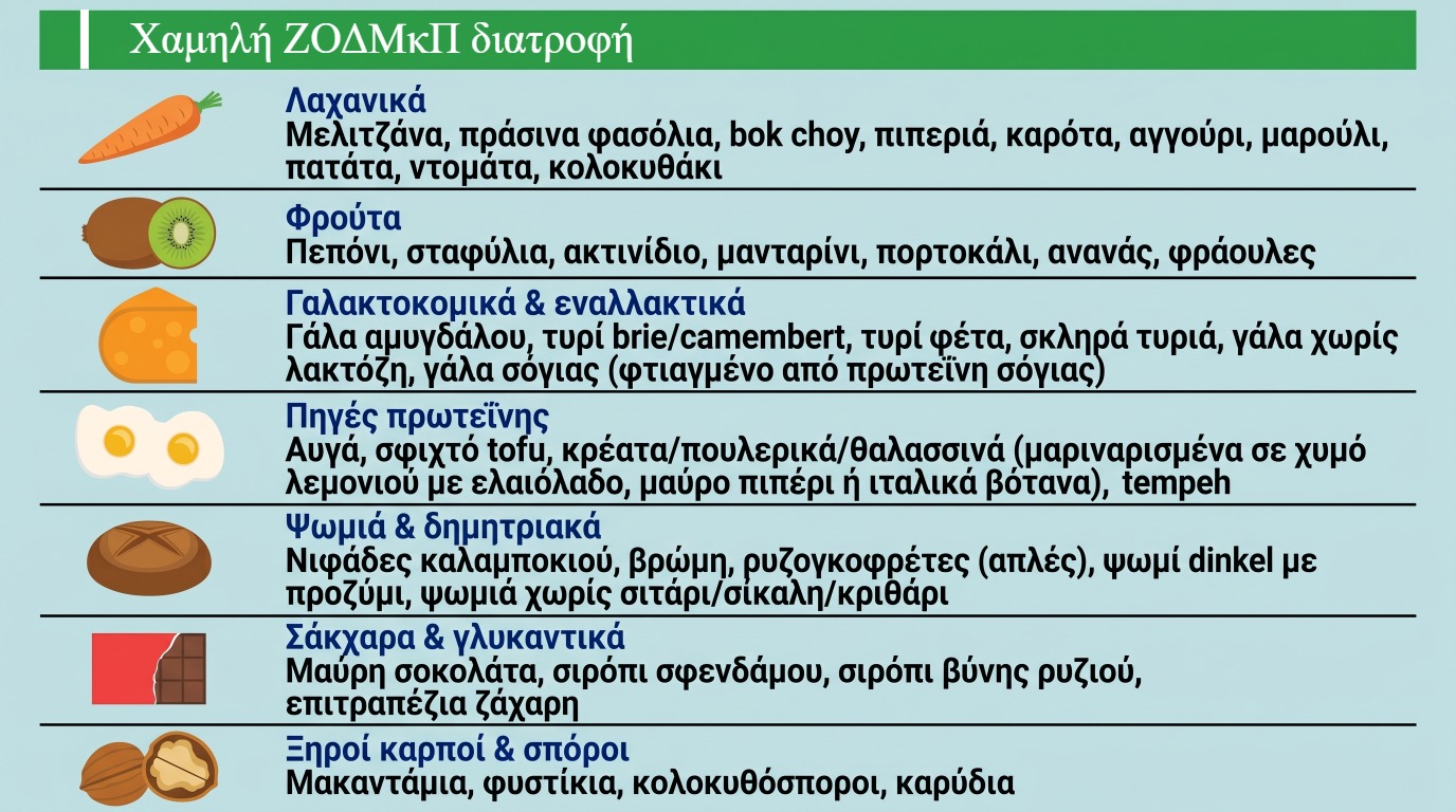 Χαμηλή ΖΟΔMκΠ διατροφή